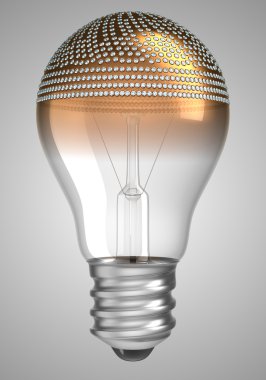 Golden Lightbulb incrusted with diamonds clipart