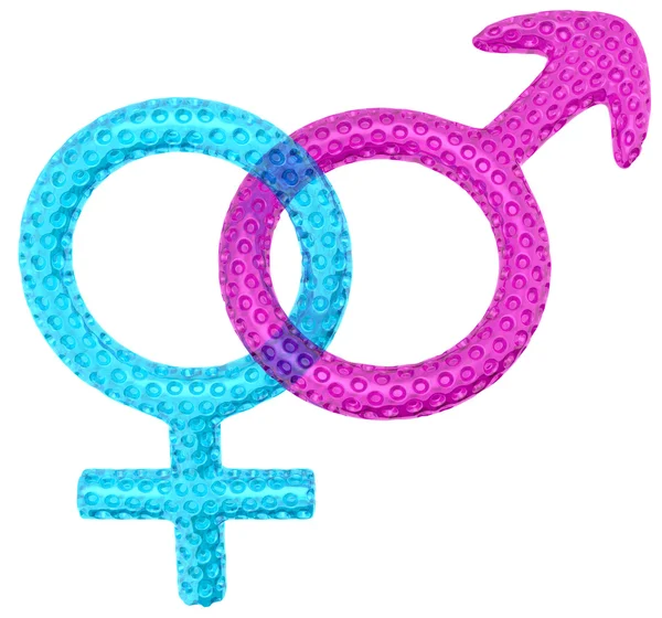Antikoncepce: latexové genderové symboly izolované — Stock fotografie
