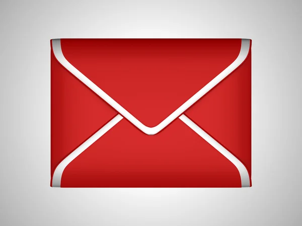 Mail Post Envelope Selado Vermelho Sobre Cinza — Fotografia de Stock