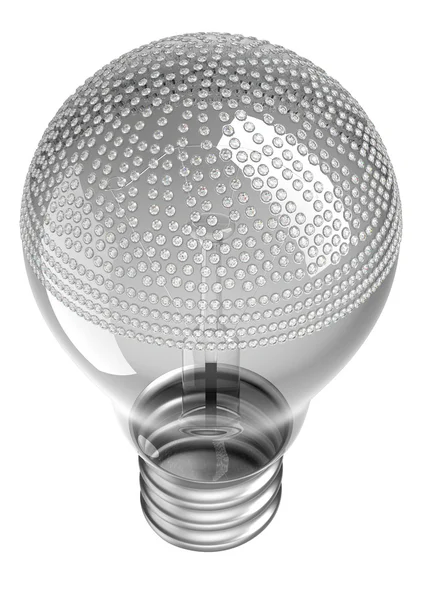 Лампочка инкрустирована бриллиантами — стоковое фото