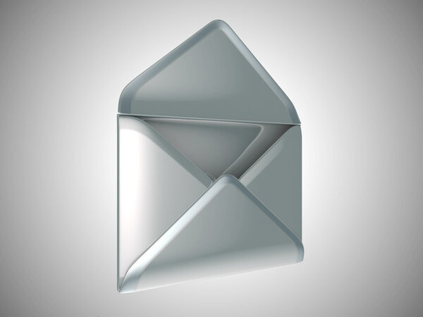 Mail and post: opened metallic envelope