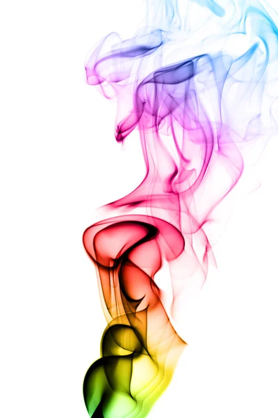 Puff Fumaça Colorida Abstrata Sobre Fundo Branco — Fotografia de Stock