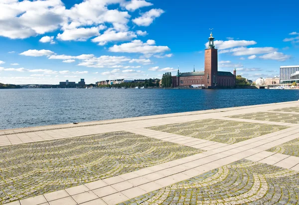 Câmara Municipal Estocolmo Cais Verão — Fotografia de Stock