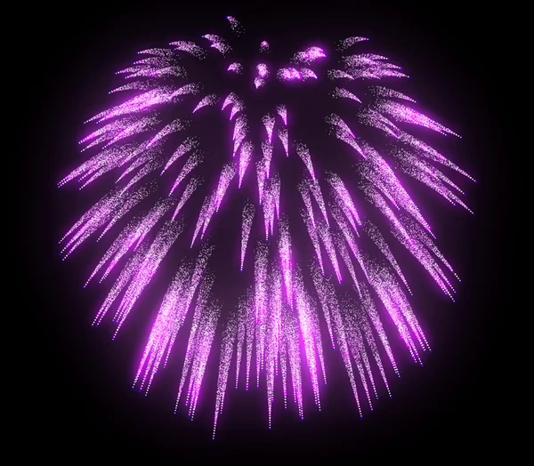 Lilac Festive Fireworks Night Black Background — Stock Photo, Image