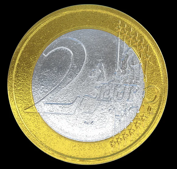 2 євро монетою: Європейська валюта — стокове фото