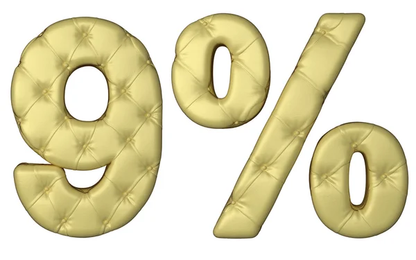 Luxe beige lederen lettertype 9 cijfers en procent — Stockfoto
