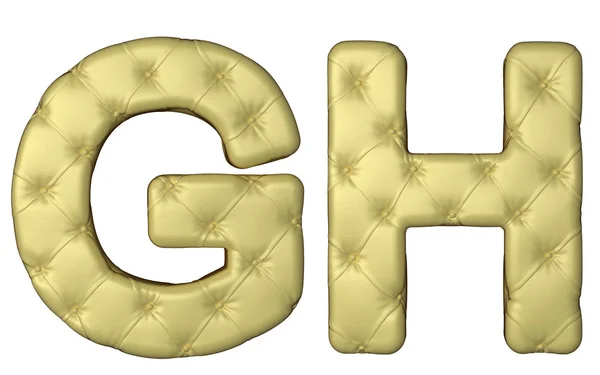 Luxo bege couro fonte G H letras — Fotografia de Stock