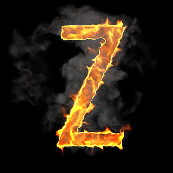 Alev yanan ve yazı tipi z harfi — Stok fotoğraf