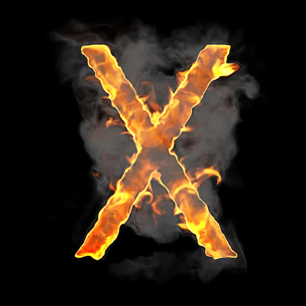 燃焼と火炎のフォント文字 x — ストック写真