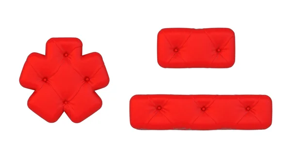 Lyx röd läder teckensnitt bindestreck och asterisk — Stockfoto