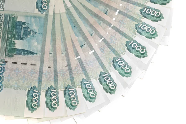 Pieniądze z Rosji: 1000 rubli banknotów — Zdjęcie stockowe