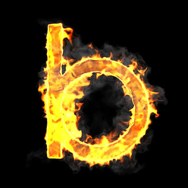 Burning and flame font B letter — Stock Photo, Image