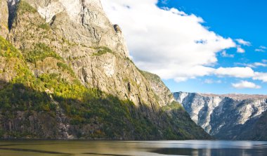 Sognefjord in Norway: Hills and sky clipart