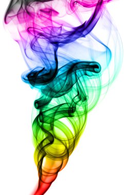 Abstract colorful smoke patterns on white clipart