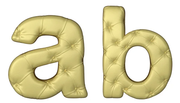 Luxus beige Lederschrift a b Buchstaben — Stockfoto