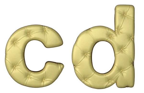 Luxo bege couro fonte C D letras — Fotografia de Stock