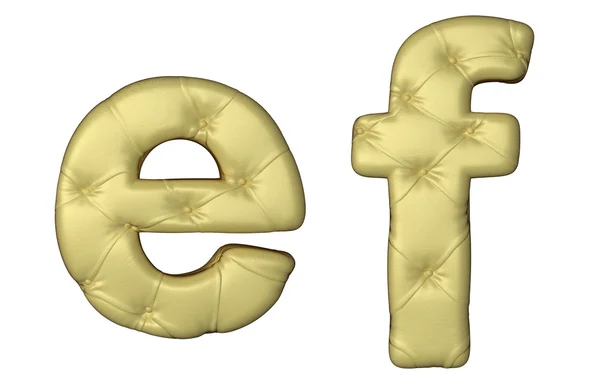 Luksusowy beżowy skórzany czcionki e f litery — Zdjęcie stockowe