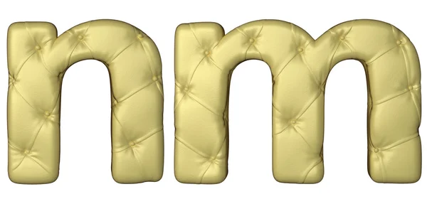 Luxo bege couro fonte M N letras — Fotografia de Stock