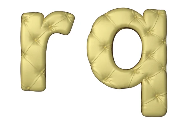 Luxus beige Lederschrift r q Buchstaben — Stockfoto