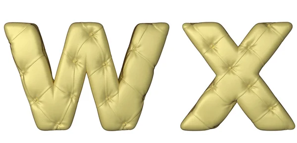 Luxe beige lederen lettertype w x brieven — Stockfoto