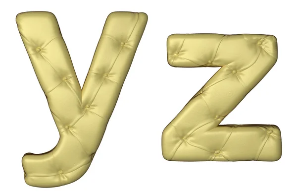 Luxus bézs bőr betűtípus y z betűk — Stock Fotó