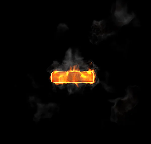 Brenning og flammeskrifttype minus symbol – stockfoto