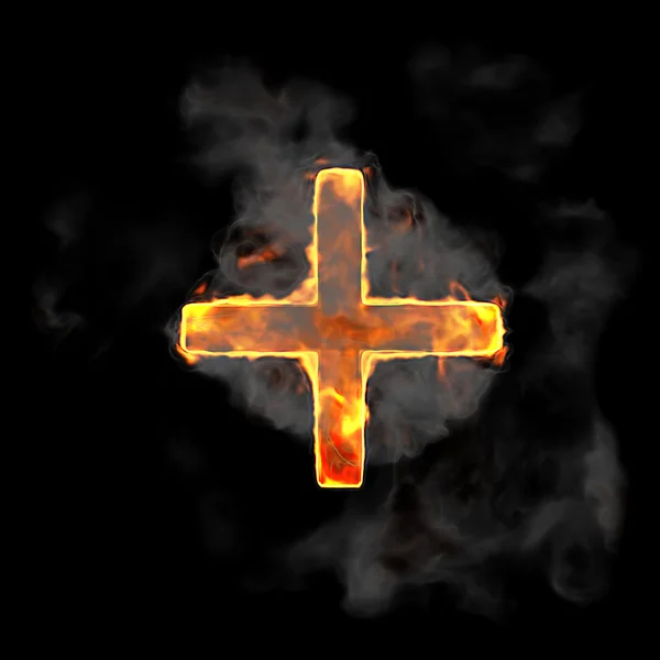 燃烧和火焰字体加符号 — 图库照片