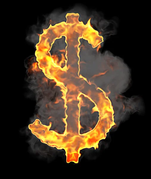Burning and flame font V letter — Stock Photo, Image