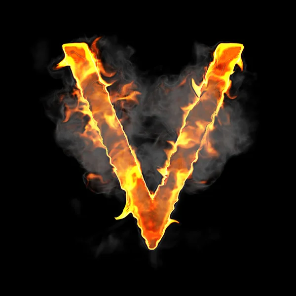 燃焼炎フォント v の手紙 — ストック写真
