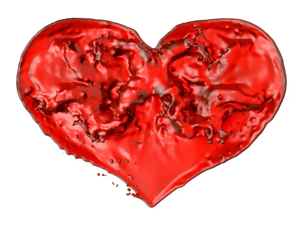 Αγάπη και ειδύλλιο: Red ρευστό καρδιά — Φωτογραφία Αρχείου
