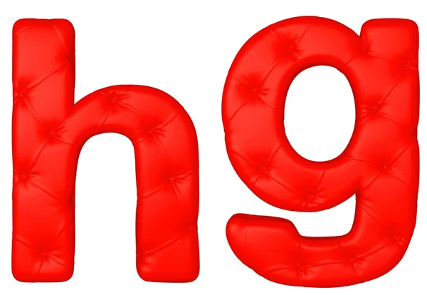 豪华红色皮革字体 g h 字母 — 图库照片