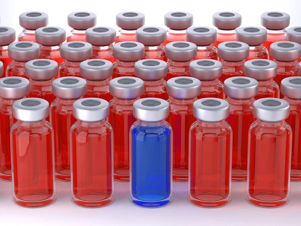Elección médica: grupo de ampollas y única — Foto de Stock