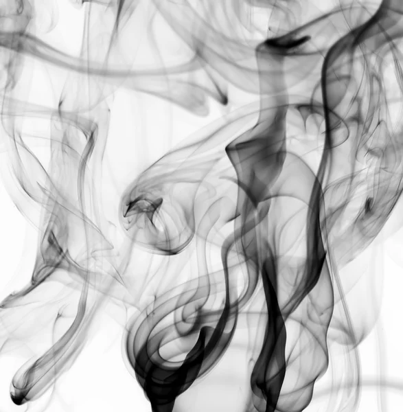 Abstract black fume patterns on white — Stock Photo, Image