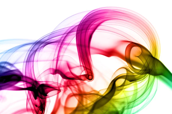Forma de humo mágico colorido abstracto en blanco —  Fotos de Stock