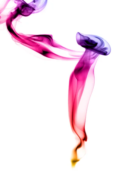 Colorful puff of smoke on white — Stock Photo, Image