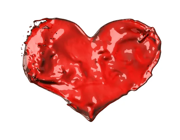 Liebe und Romantik: rotes flüssiges Herz — Stockfoto