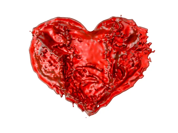 爱的心: 红色液体形状 — 图库照片
