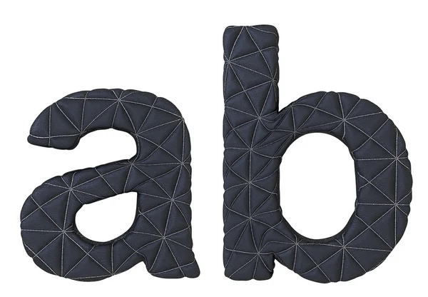 Kleinbuchstaben in Lederschrift a b — Stockfoto