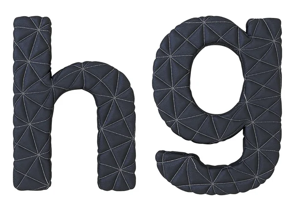 Lowercase costurado couro letra h g letras — Fotografia de Stock