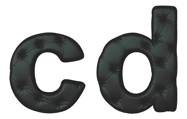 Lyx svart läder teckensnitt c d bokstäver — Stockfoto