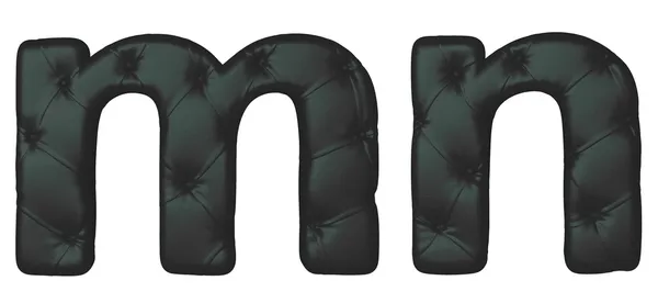Lyx svart läder teckensnitt m n bokstäver — Stockfoto