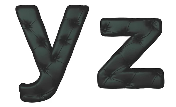 Lujo negro cuero font y z Letras — Foto de Stock