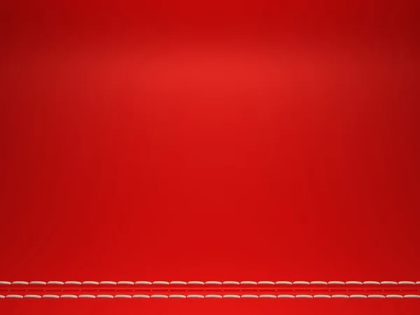 赤い水平ステッチされた革バック グラウンド — ストック写真