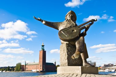 Evert Taubes terrass and Stockholm city hall clipart