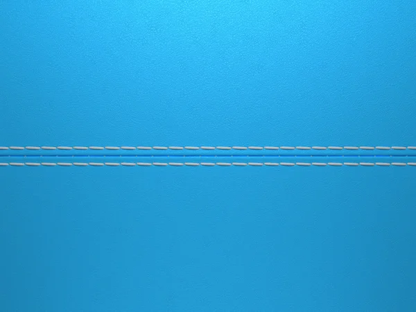 Mavi yatay dikişli deri arka plan — Stok fotoğraf