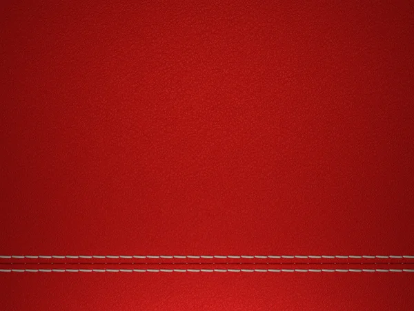 Rot genäht Leder Hintergrund — Stockfoto