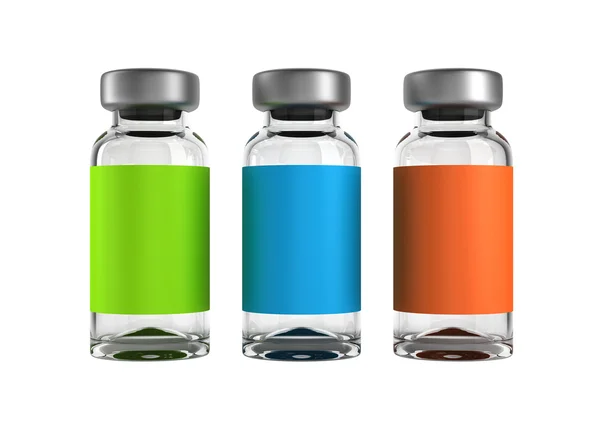 Tres ampollas médicas aisladas —  Fotos de Stock