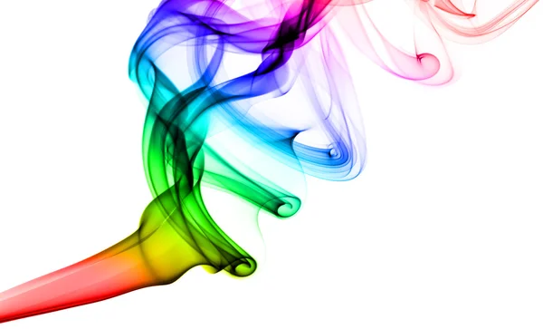 Abstract puff of colorful fume on white — Stock Photo, Image