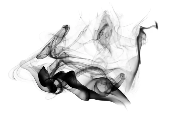 Black Abstraction: smoke shapes on white — Stock Photo, Image