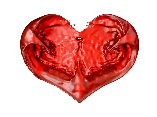 Любовь: жидкая форма сердца — стоковое фото